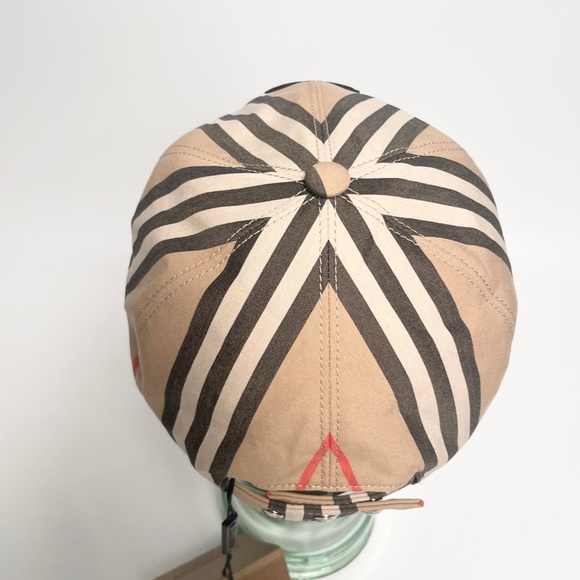 Burberry Monogram Motif Icon Stripe Cotton Baseball Cap, sz Small - Picture 7 of 8